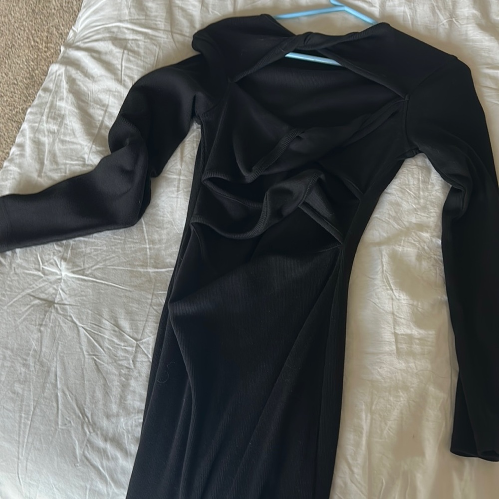 Black Long sleeve mini dress